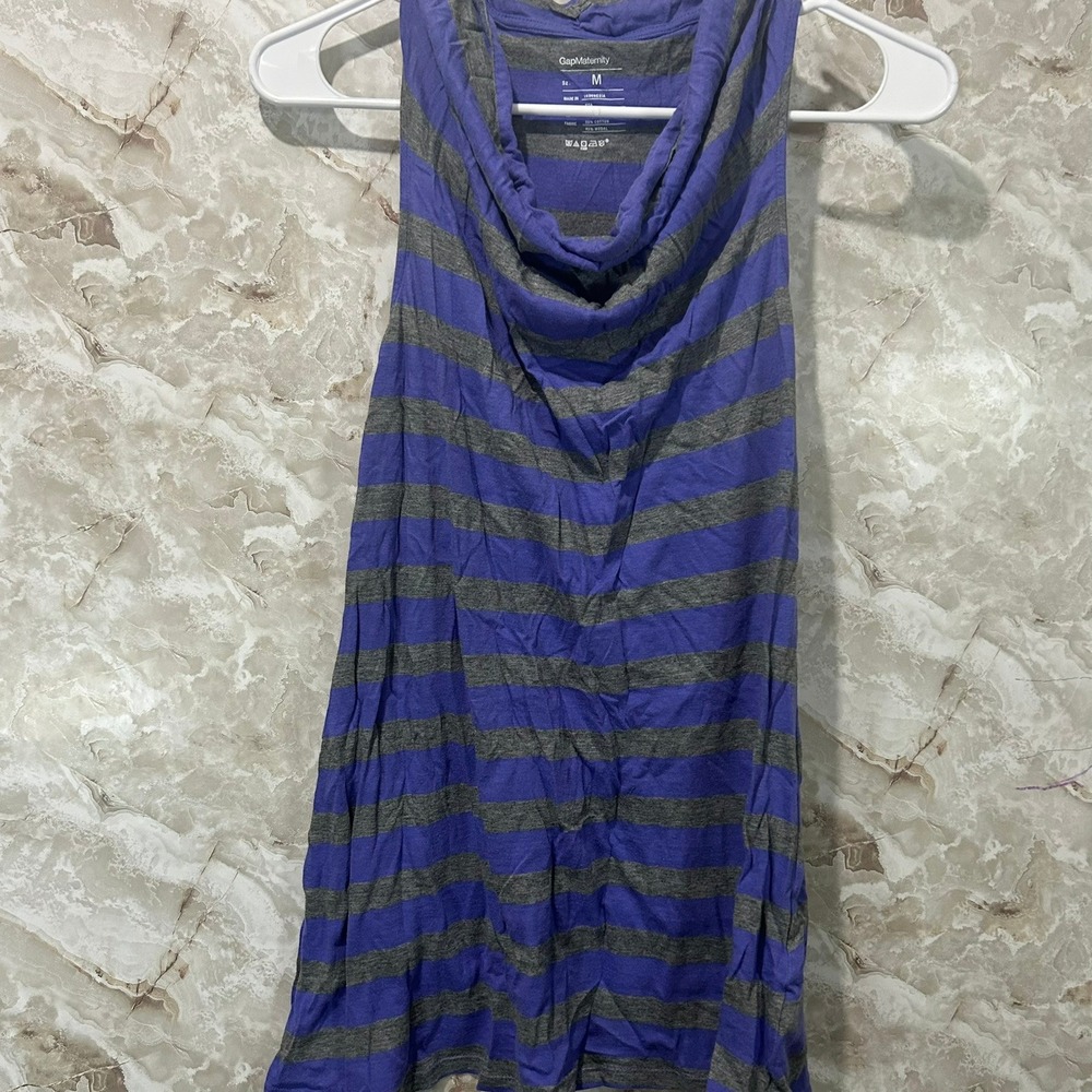 Gap Maternity Striped Sleeveless Cowl Neck‎ Tank Top Women's Size M